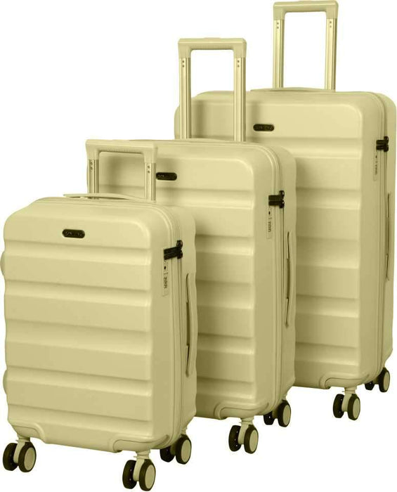 Hard Body Set of 3 Luggage - VENICE Polycarbonate Set of 3 (55, 65 & 75 cm)(Yellow) Hard-sided Luggage Trolley Bags - Yellow