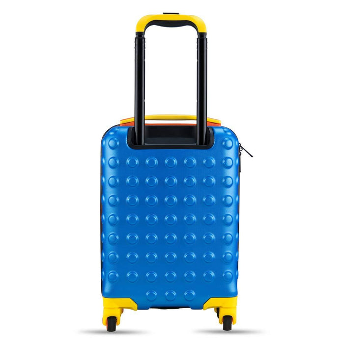 Hard Sided Suitcase French Blue with Yellow & Orange Highlight 18.1 inches and 4 Wheel Kids Trolley Bag