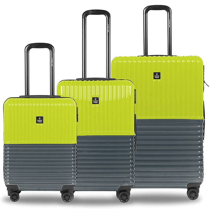 Set of 3 Lime Green and Olive Trolley Bags