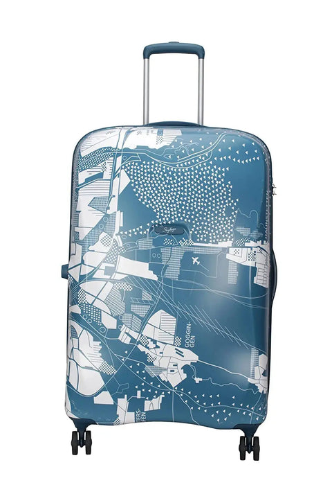 Skybags Globerunner 67 Cms Polycarbonate Hardsided Medium Checkin Luggage (Blue)