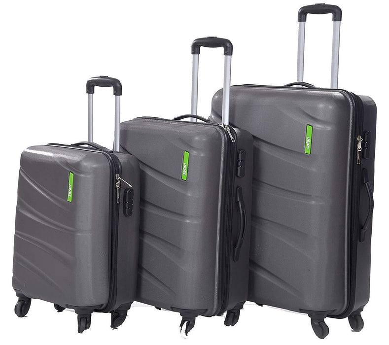 (Set of 3 Pieces) Small Medium and Large 4W HARDSIDED Cabin Checkin STROLLY Luggage (Grey)