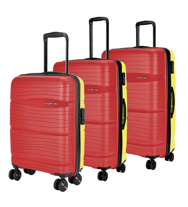Set of 3 Hard-Sided Polypropylene Luggage Set of 3 Trolley Bags