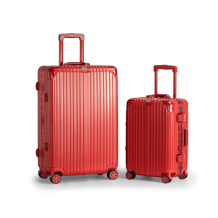 2-Piece Set Ultra-Light Hardside Expandable, Built-in TSA Lock, Zipperless Luggage with Spinner Wheels, Red