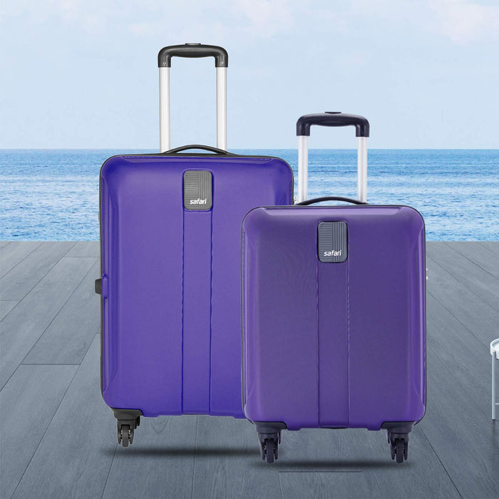 Sharp Anti-Scratch Combo Set of 2 Purple Small, Medium Check-in 4 Wheel Hard Suitcase