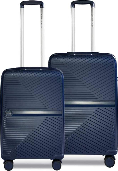 Medium Check-in Luggage (65 cm) - Bruges Hard-sided Polypropylene Luggage Set of 2 Navy Blue (55 & 65 Cm) - Blue