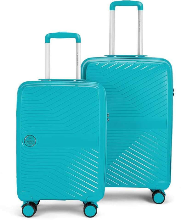 Medium Check-in Luggage (65 cm) - Bruges Hard-Sided Polypropylene Luggage Set of 2 Teal Trolley Bags (55 & 65 cm) - Teal