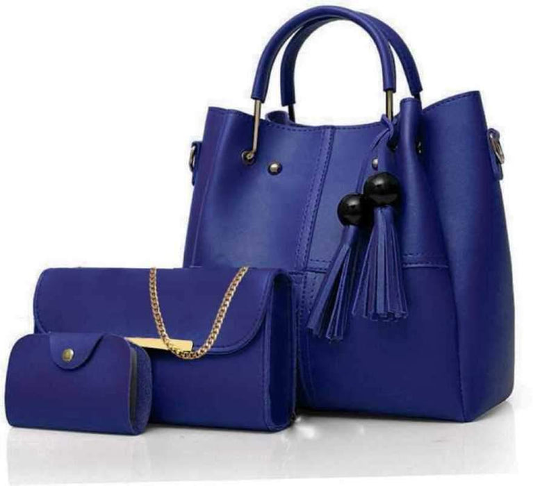 Women Blue Handbag (Pack of: 3)
