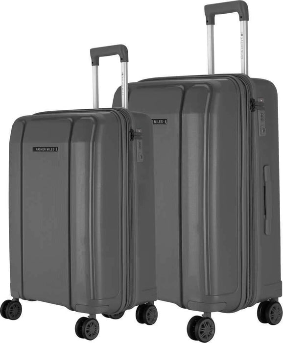 Medium Check-in Luggage (65 cm) - Tokyo Expander Hard-Side Polypropylene Luggage Set of 2 Dark Grey Trolley Bags (55 & 65 Cm) - Grey