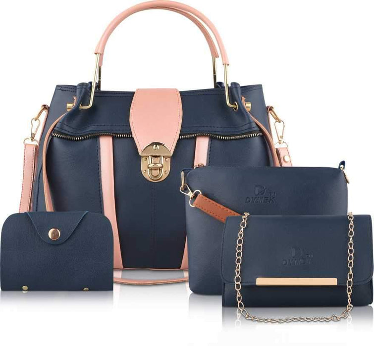 Women Blue Hand-held Bag (Pack of: 4)