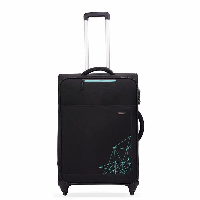 Polyester Trolley Bag (Black, 20&24 inch, SOLITARE Medium & Prism Small) - Set of 2