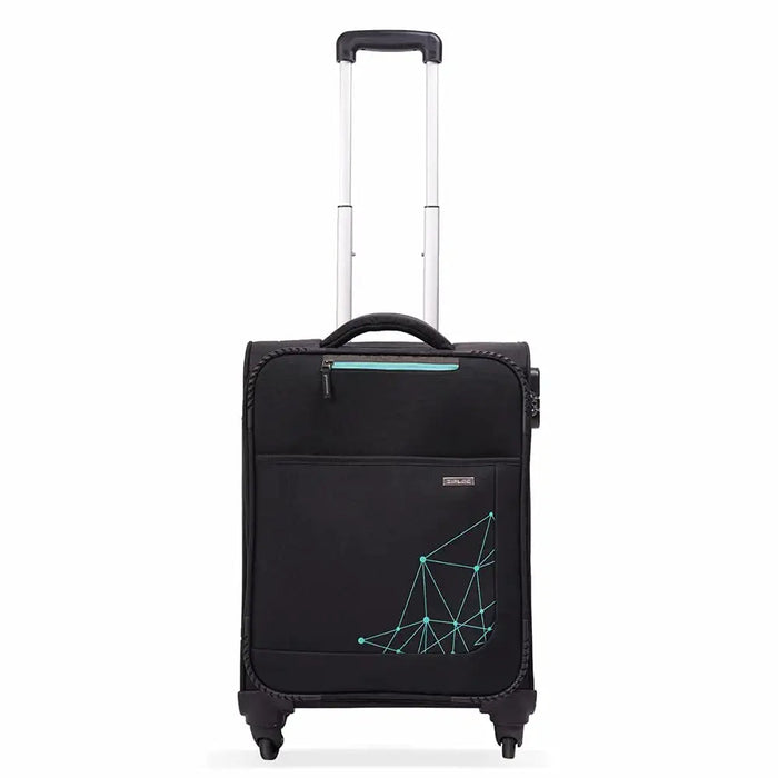 Polyester Trolley Bag (Black, 20&24 inch, SOLITARE Medium & Prism Small) - Set of 2