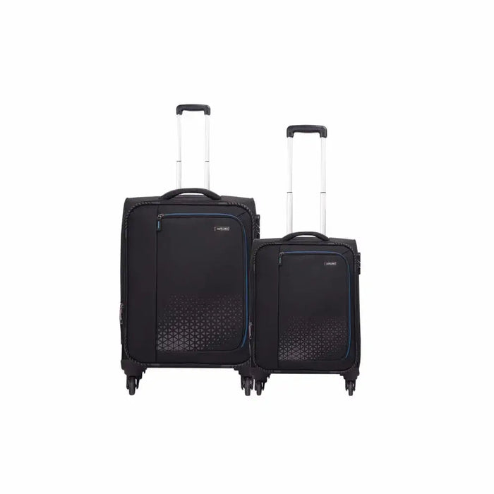 Polyester Trolley Bag (Black, 20&24 inch, SOLITARE Medium & Prism Small) - Set of 2