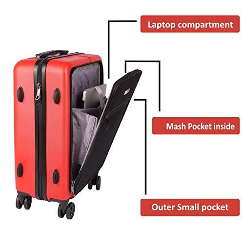 Smart Trolly Bag Hard & Soft Cabin Size Lugguge 20 Inch Red …