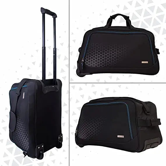 Polyester Trolley Bag (Black, 20&24 inch, SOLITARE Medium & Prism Small) - Set of 2