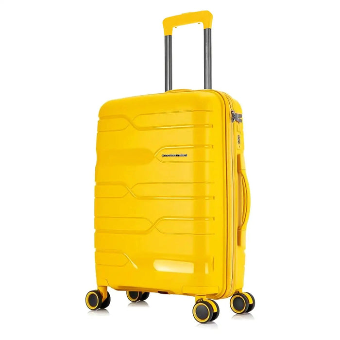 Miles Paris Hard-Sided Polypropylene Check-in Luggage Yellow 24 inch |65cm Trolley Bag
