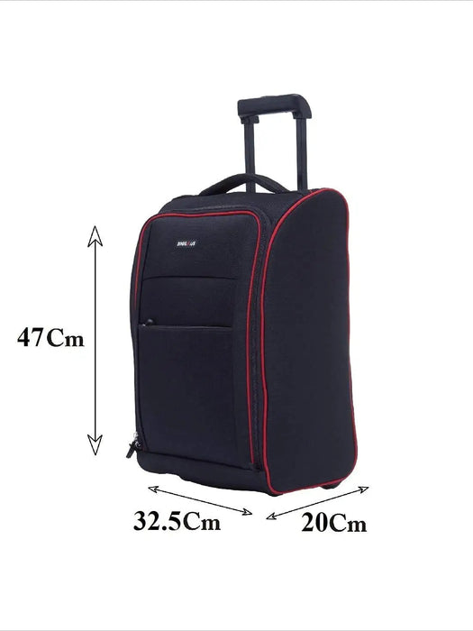 RUs Polyester 34 cms Black Softsided Carry-On Cabin Trolley Bag