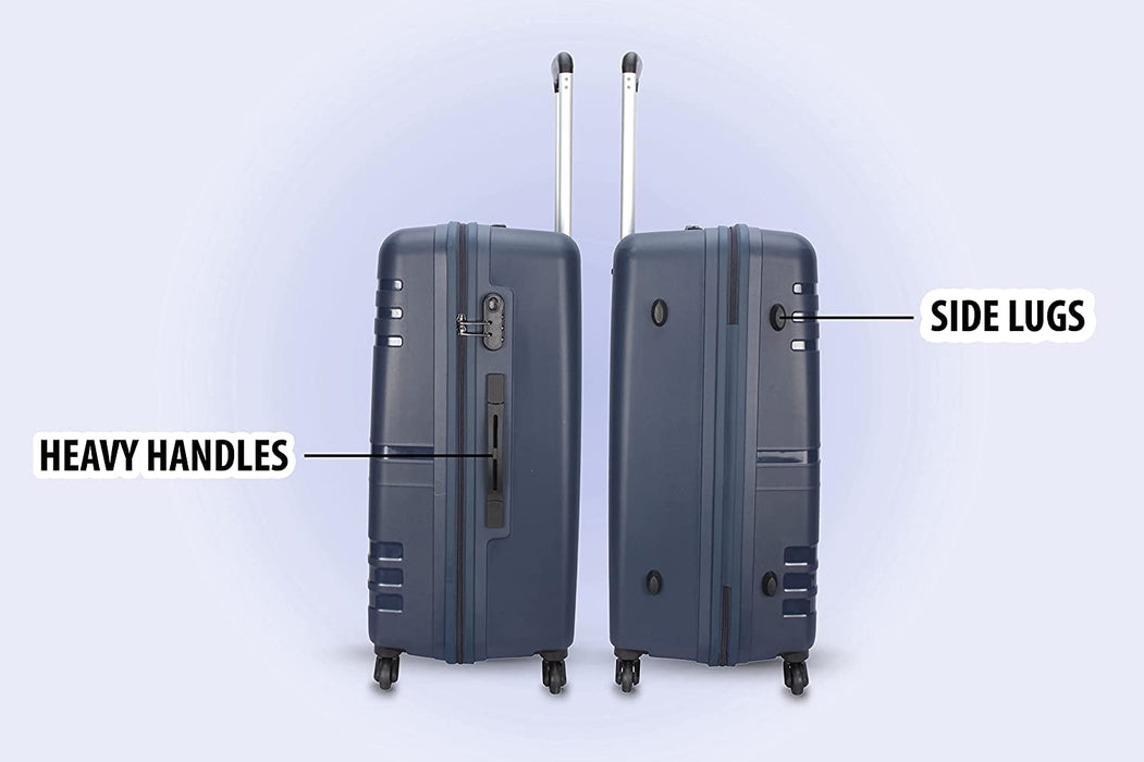 Jet Polycarbonate Hard Sided Set of 3 Trolley Bag Small,Medium,Large| 360 Rotation and Combination Lock (Blue)