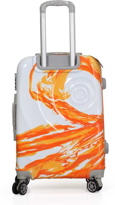 Hard Body Set of 4 Luggage - Polycarbonate Orange 2Pc set Trolley Bag with 2Pc Vanity (55 ltr) - Orange