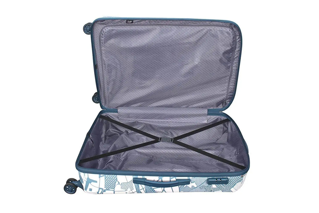 Skybags Globerunner 67 Cms Polycarbonate Hardsided Medium Checkin Luggage (Blue)