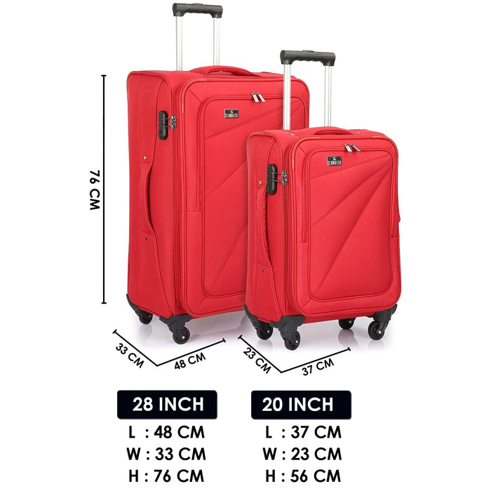 fish Combo of 3 Sydney Luggage Polyester Soft Case Suitcases Varied Sizes Four Wheel Trolley Bags - Navy Blue (56 cm, 67 cm, 78 cm)