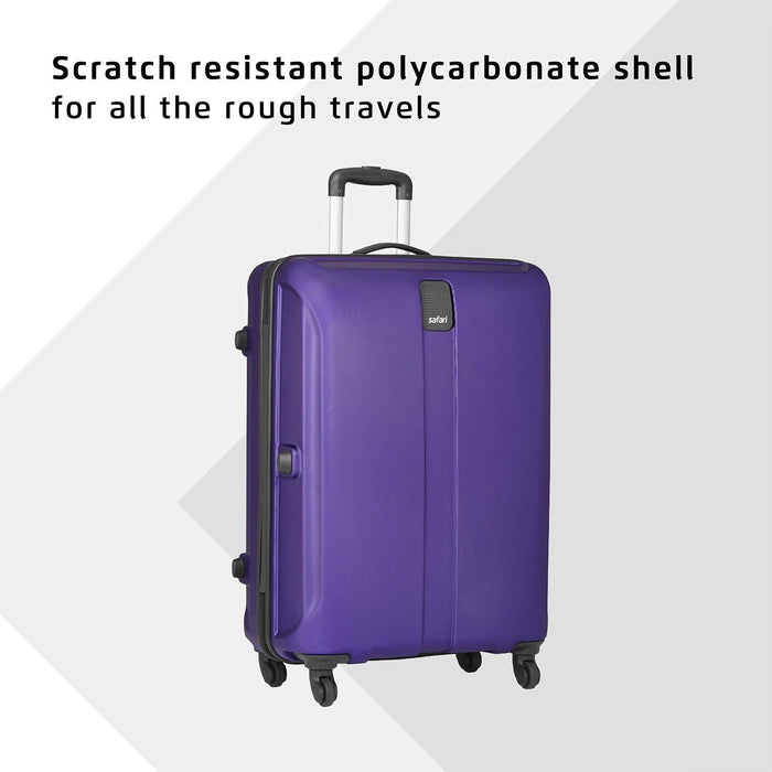 Sharp Anti-Scratch Combo Set of 2 Purple Small, Medium Check-in 4 Wheel Hard Suitcase