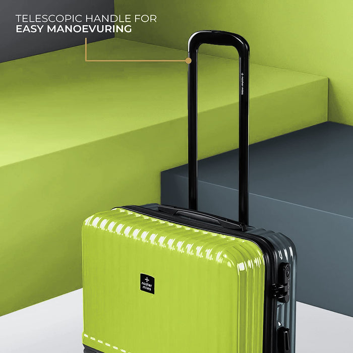 Set of 3 Lime Green and Olive Trolley Bags
