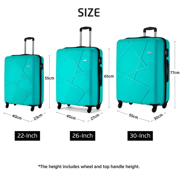 Polypropylene 65 cms Cyan Hardsided Medium Check-in Luggage, 4 Wheel Trolley Bag for Travel