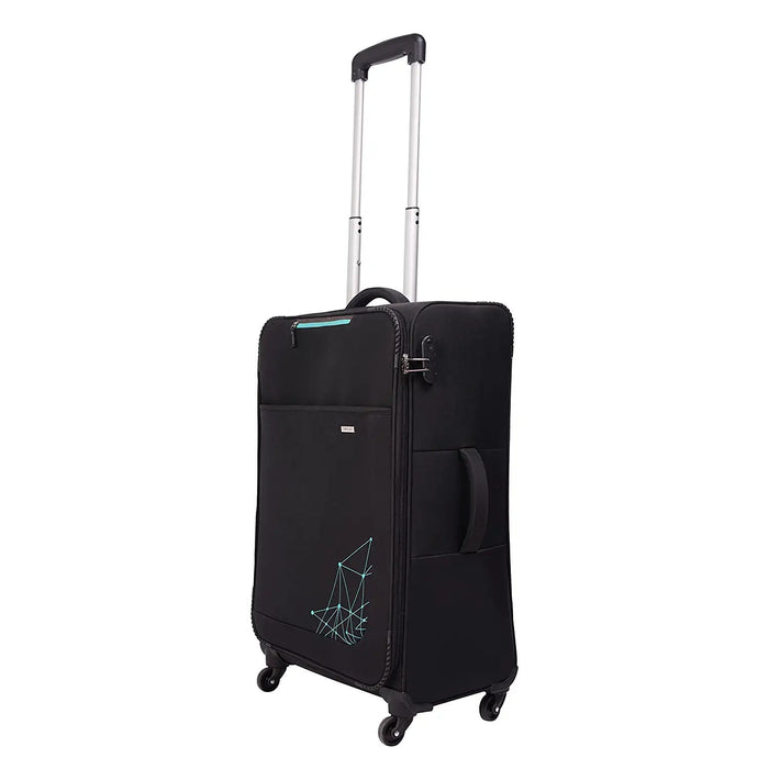 Polyester Trolley Bag (Black, 20&24 inch, SOLITARE Medium & Prism Small) - Set of 2