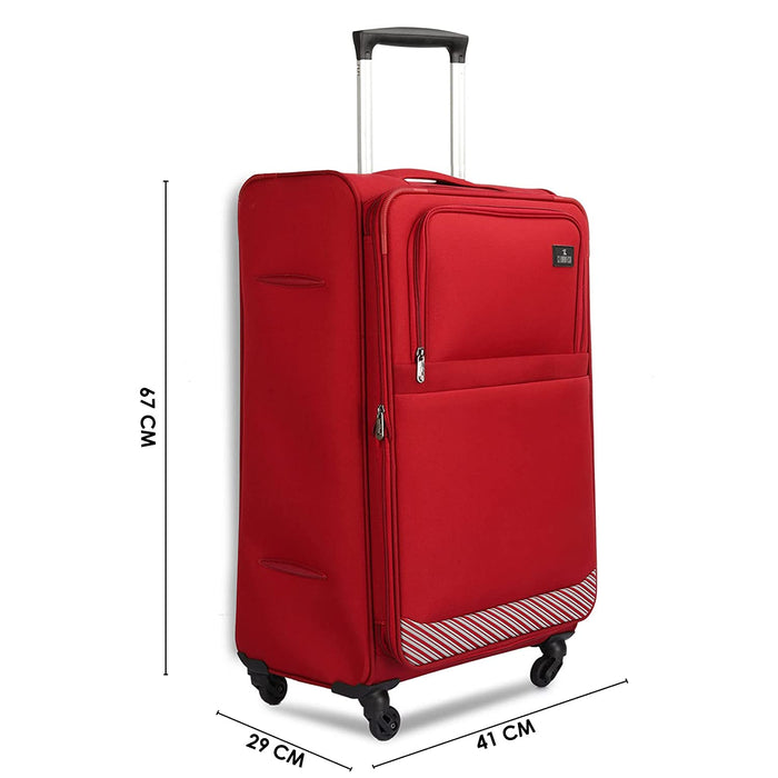fish Combo of 3 Sydney Luggage Polyester Soft Case Suitcases Varied Sizes Four Wheel Trolley Bags - Navy Blue (56 cm, 67 cm, 78 cm)