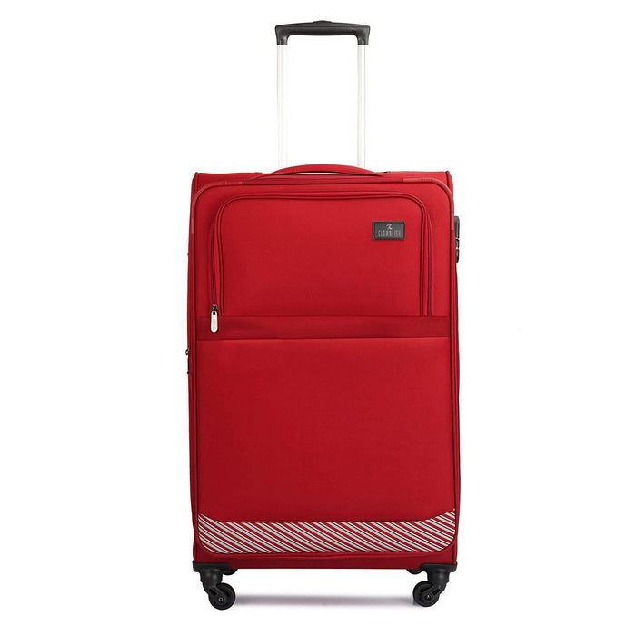 fish Combo of 3 Sydney Luggage Polyester Soft Case Suitcases Varied Sizes Four Wheel Trolley Bags - Navy Blue (56 cm, 67 cm, 78 cm)