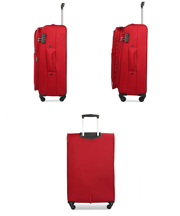 fish Combo of 3 Sydney Luggage Polyester Soft Case Suitcases Varied Sizes Four Wheel Trolley Bags - Navy Blue (56 cm, 67 cm, 78 cm)