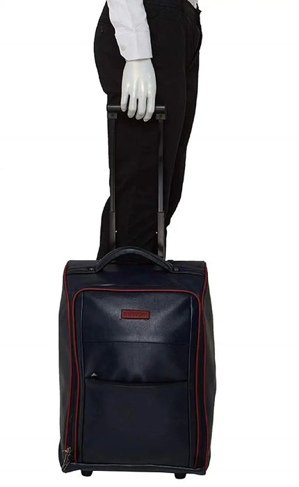 RUs Polyester 34 cms Black Softsided Carry-On Cabin Trolley Bag