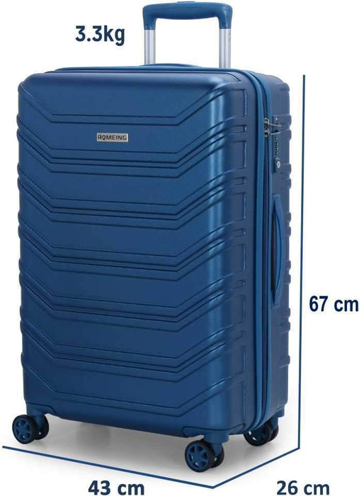 Hard Body Set of 2 Luggage - Monopoli Polycarbonate Luggage Set of 2 (55 & 65 cms) (Moon Blue) Hardside Trolley Bag - Blue