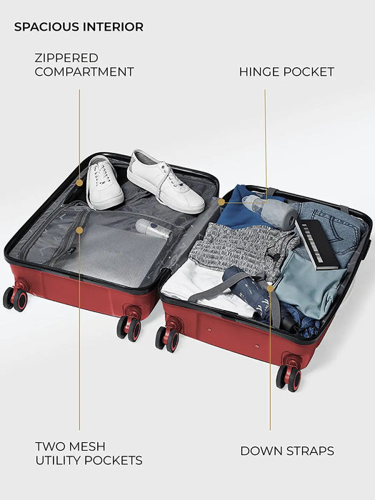 Miles Paris Hard-Sided Polypropylene Check-in Luggage Yellow 24 inch |65cm Trolley Bag