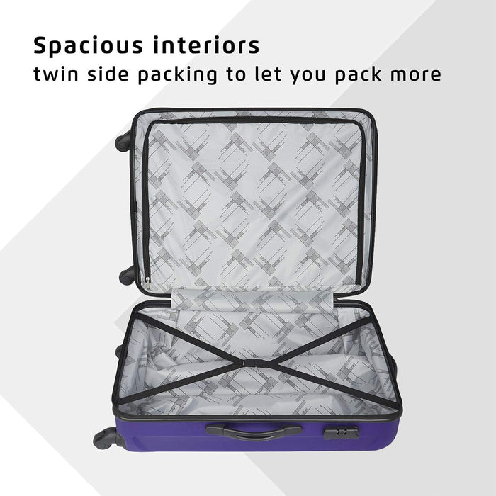 Sharp Anti-Scratch Combo Set of 2 Purple Small, Medium Check-in 4 Wheel Hard Suitcase
