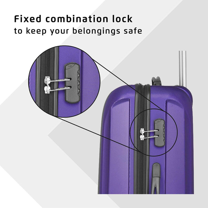 Sharp Anti-Scratch Combo Set of 2 Purple Small, Medium Check-in 4 Wheel Hard Suitcase