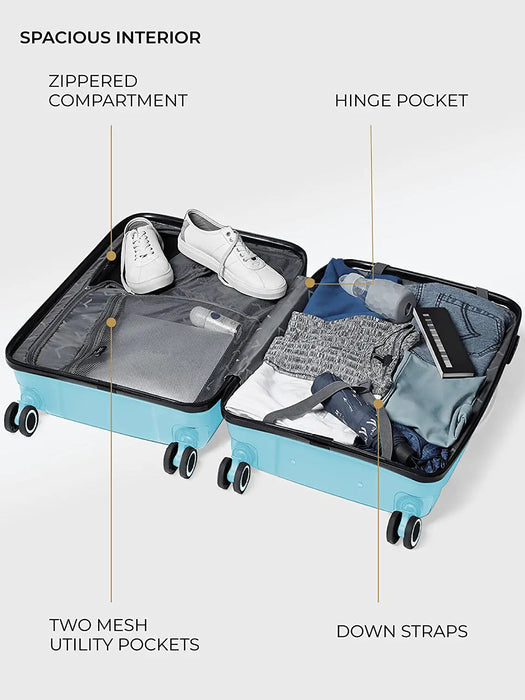 Miles Paris Hard-Sided Polypropylene Check-in Luggage Yellow 24 inch |65cm Trolley Bag