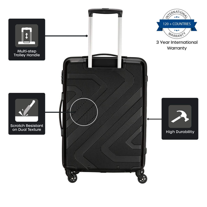 Kiza Polypropylene 79 cms Black Hardsided Check-in Luggage
