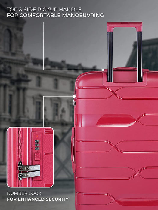 Set of 3 Maroon Trolley Bags (55, 65 & 75 cm)