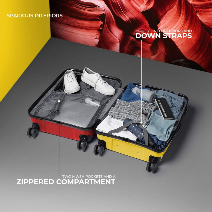 Set of 3 Hard-Sided Polypropylene Luggage Set of 3 Trolley Bags