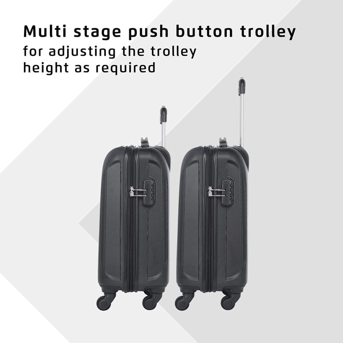 Thorium Sharp Antiscratch 55 Cms Polycarbonate Black Cabin 4 wheels Hard Suitcase
