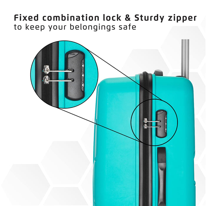 Polypropylene 65 cms Cyan Hardsided Medium Check-in Luggage, 4 Wheel Trolley Bag for Travel