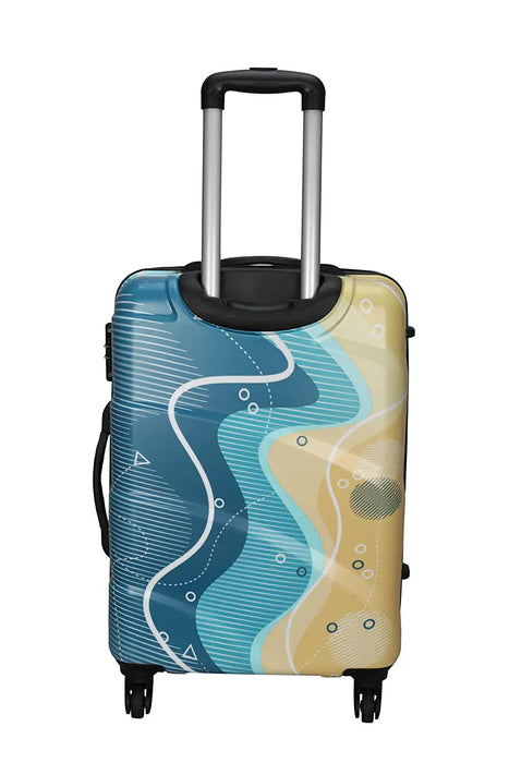 Polycarbonate Printed Multi-Color 4Wheels Hardsided Strolly Luggage (Small 55 cm)