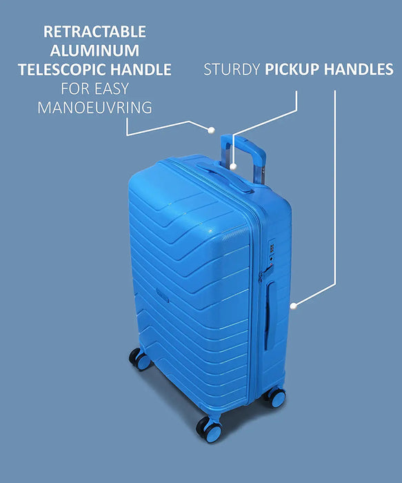 Tuscany 20, 24, 28 inch, Set of 3, Polypropylene Luggage, Hard-Sided, (Pink 55, 65 and 75 cms) Trolley Bag
