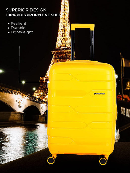Set of 2 Yellow Trolley Bags Hard-Sided Polypropylene Luggage