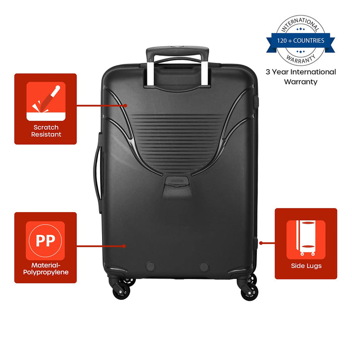 Polypropylene 68 cms Black Hardsided Check-in Luggage