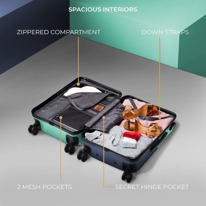 Set of 2 Trolley Bags Hard-Sided Polycarbonate Luggage