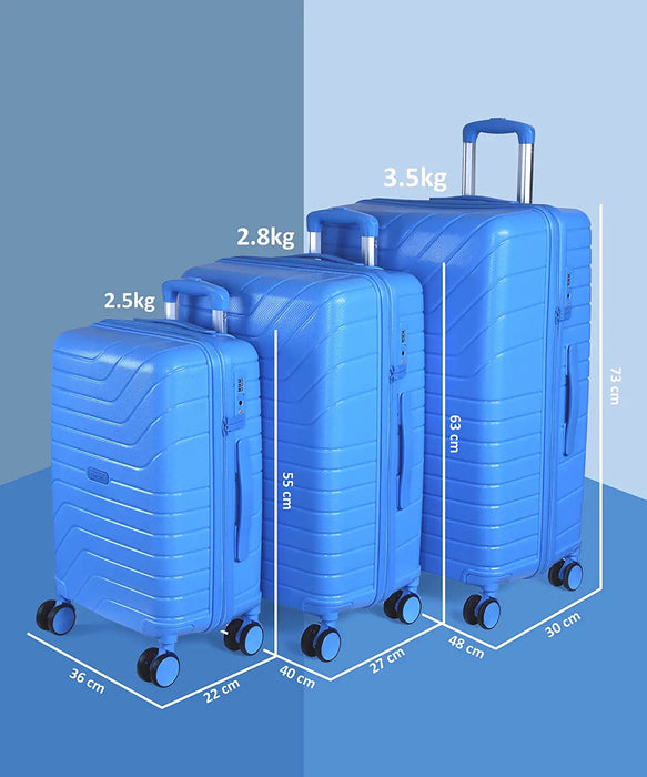 Tuscany 20, 24, 28 inch, Set of 3, Polypropylene Luggage, Hard-Sided, (Pink 55, 65 and 75 cms) Trolley Bag