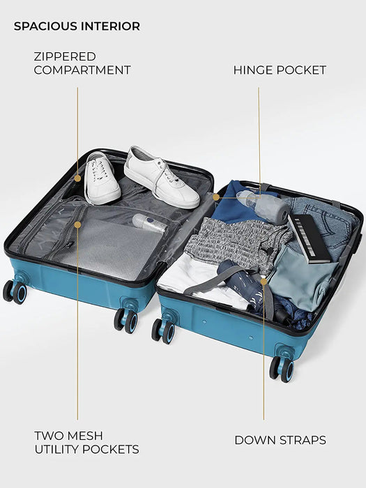 Miles Paris Hard-Sided Polypropylene Check-in Luggage Yellow 24 inch |65cm Trolley Bag