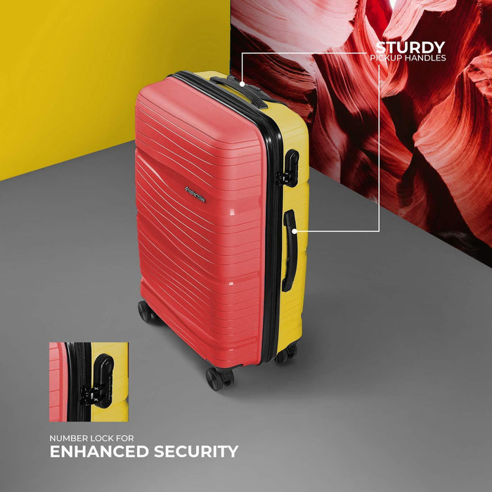 Set of 3 Hard-Sided Polypropylene Luggage Set of 3 Trolley Bags
